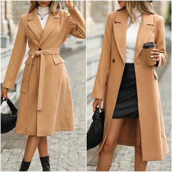 Cozy Button Minimalist Long Jacket Coat - Picture 2 of 4